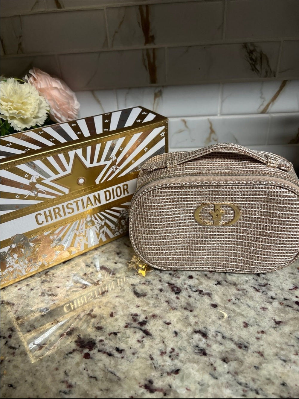 Dior Gold Makeup Bag & Holiday Box we